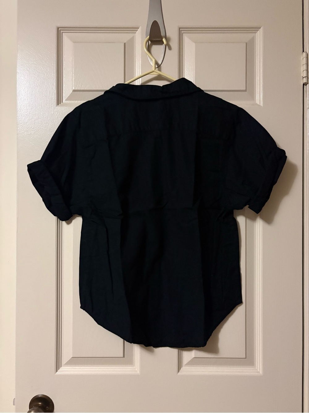 Denim Forum Black Short-Sleeve Button | Sz XXS - Picture 2 of 3